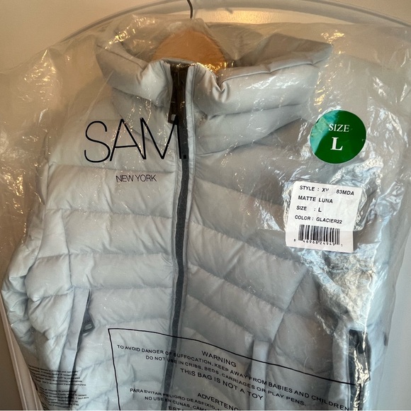 SAM. New York - Matte Luna Down Puffer Jacket Glacier Blue - Size Large - NWT - Picture 15 of 16